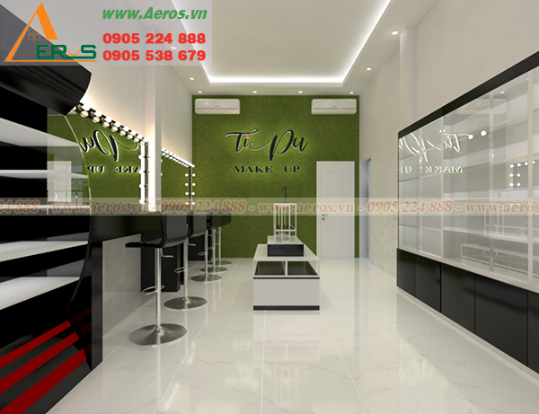 Hình ảnh thiết kế thi công nội thất shop mỹ phẩm TIPU tại quận Bình Tân, TPHCM