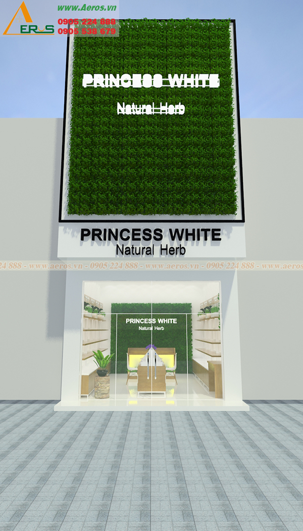 Thiết kế shop mỹ phẩm Princess White tại Bình Dương