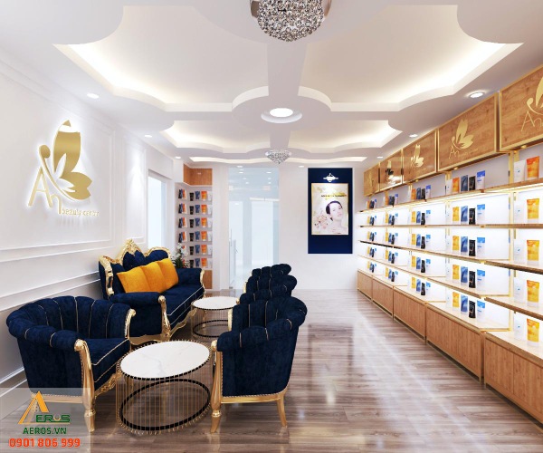 Thiết kế shop mỹ phẩm An Beauty Center của anh Định tại Quận 7