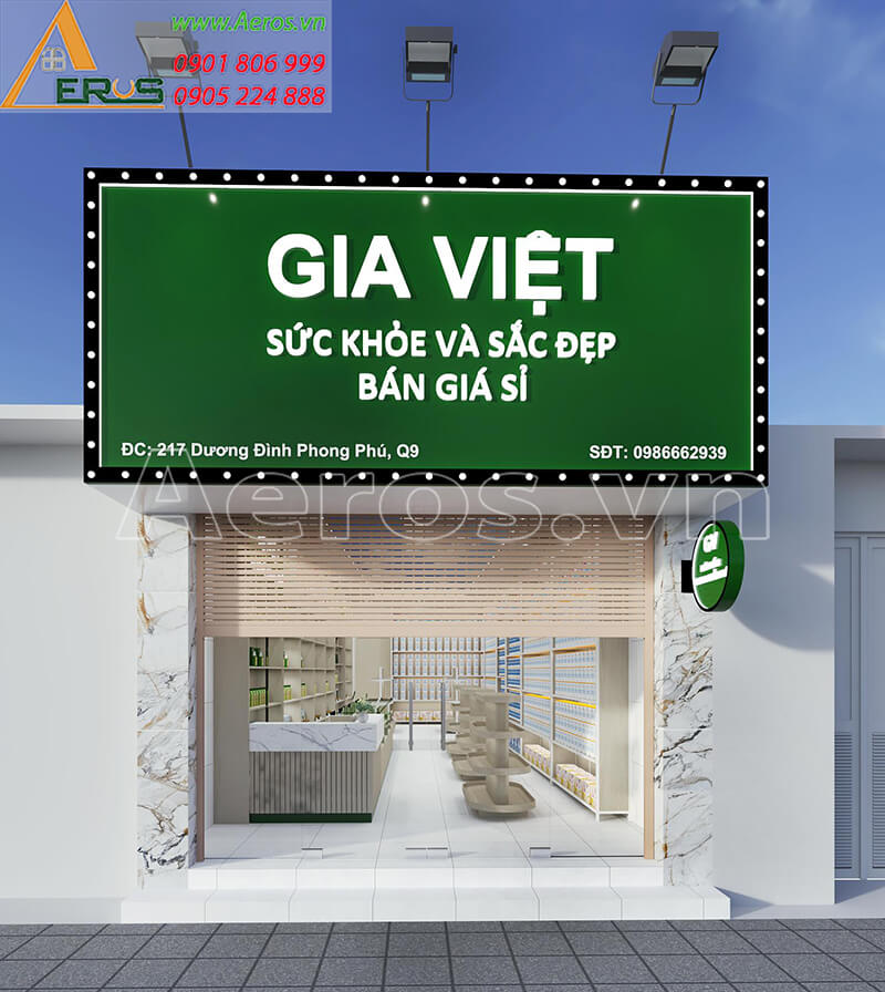 Thiết kế shop mỹ phẩm Gia Việt