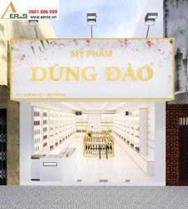 Thiết kế thi công shop mỹ phẩm Dũng Đào tại Tiền Giang