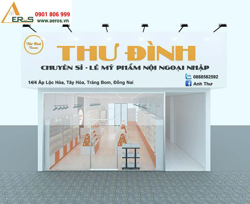 Thiết kế thi công cửa hàng mỹ phẩm Thư Đình tại Đồng Nai