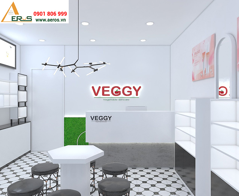 Thiết kế showroom mỹ phẩm VEGGY tại quận 9