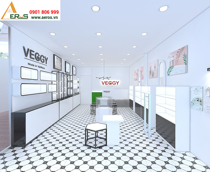 Thiết kế showroom mỹ phẩm VEGGY tại quận 9