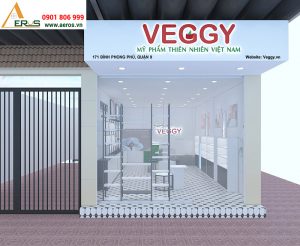 Thiết kế showroom mỹ phẩm đẹp VEGGY tại quận 9