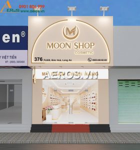 thiết kế cửa hàng mỹ phẩm moon shop
