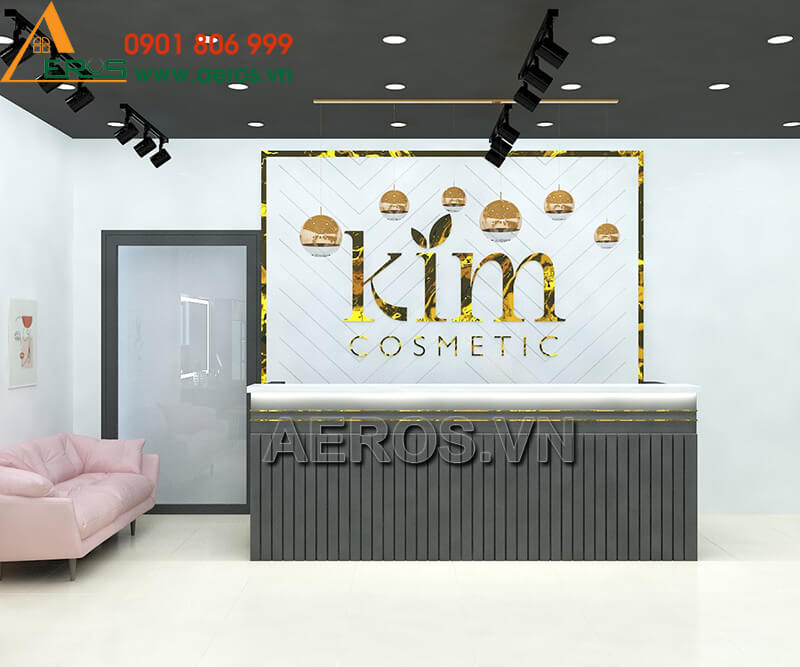 thiết kế nội thất shop mỹ phẩm Kim Cosmetic