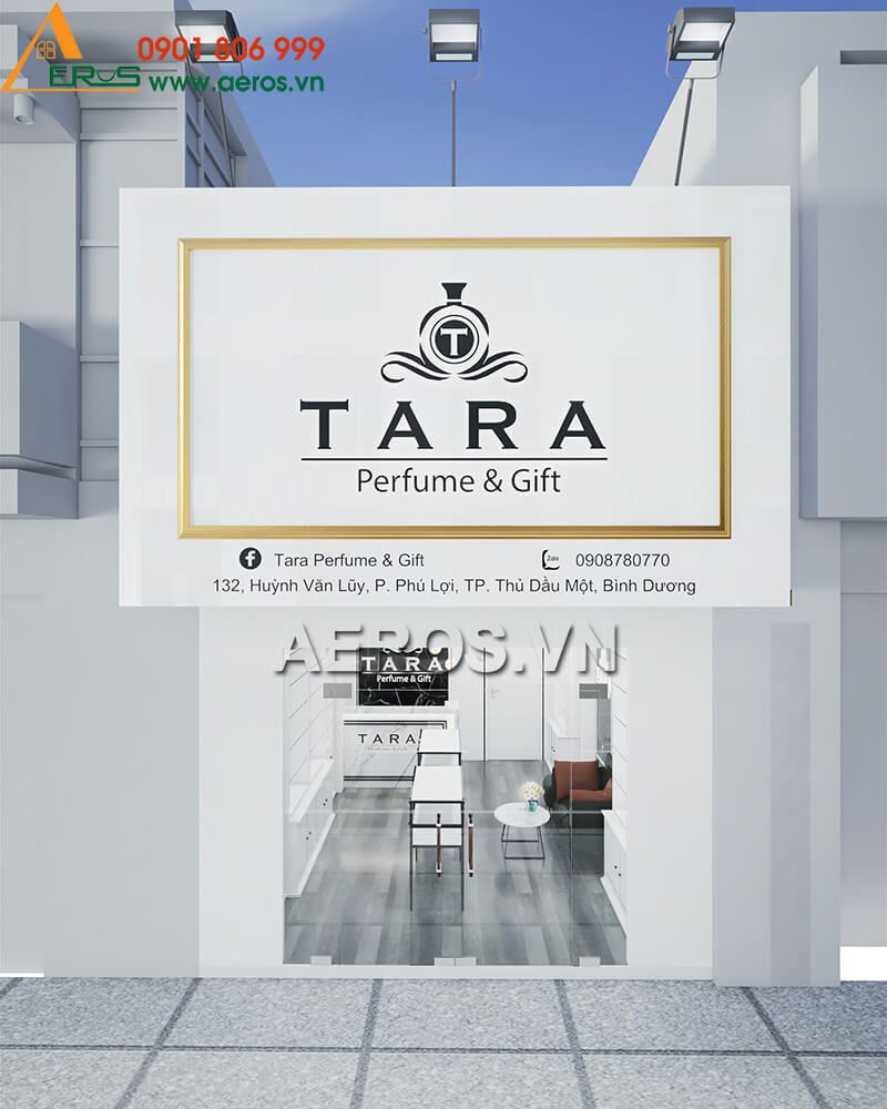 thiết kế showroom mỹ phẩm Tara